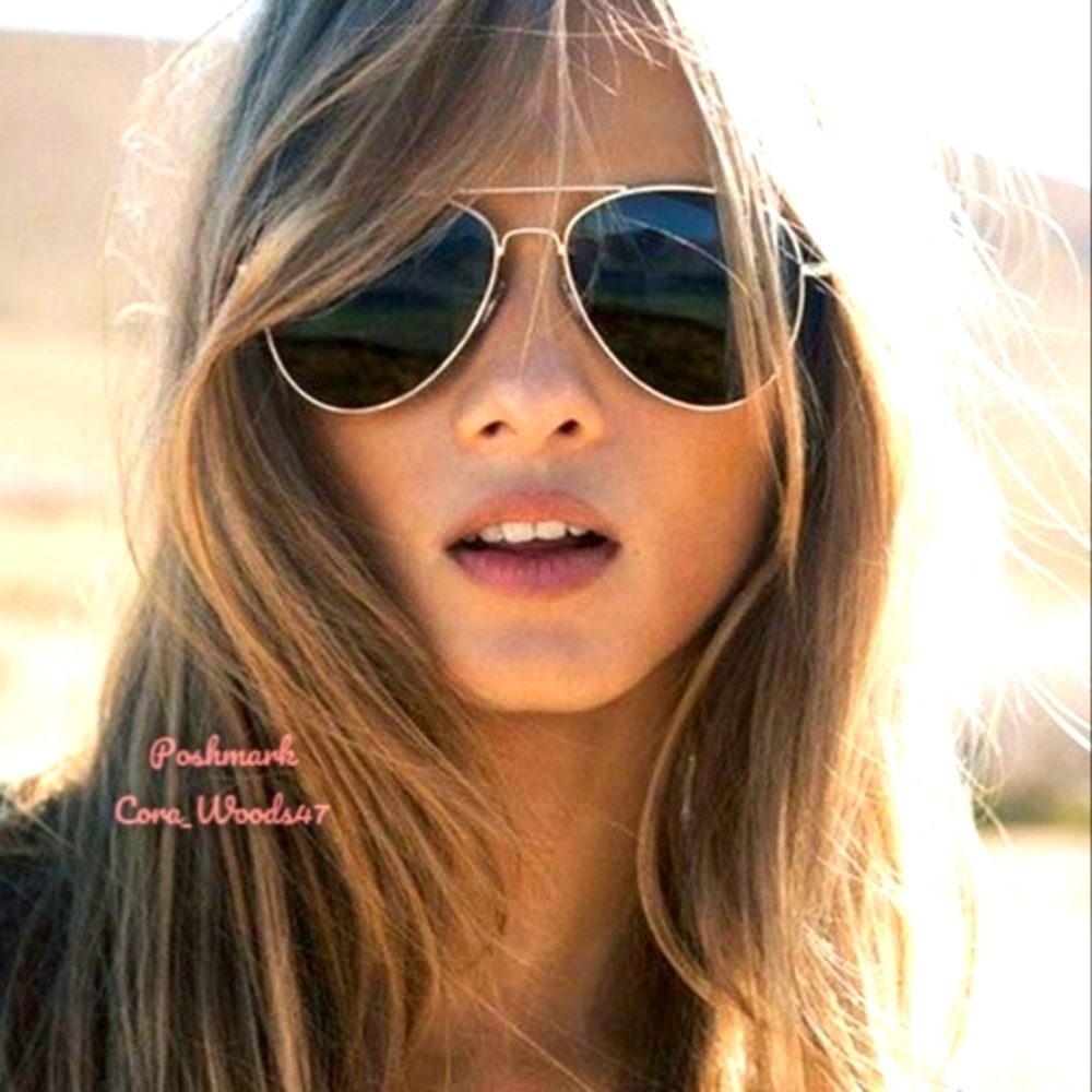 RayBan Aviator Black Lenses RB3025 Gold Frame 58 / 62 Unisex New